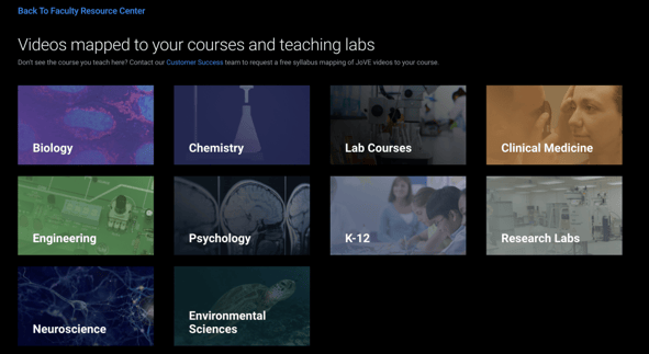 Image of JoVE syllabus mapping webpage