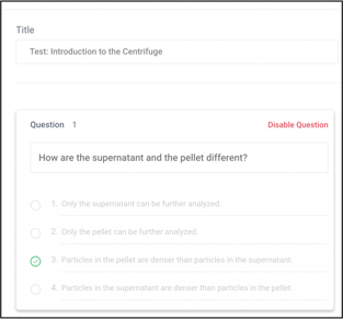 JoVE test on 'Introduction to the Centrifuge'. Question: "How are the supernatant and the pellet different?"